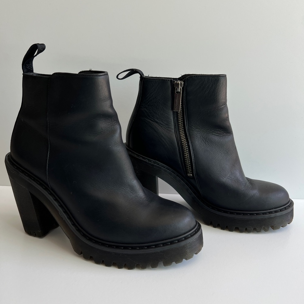 Dr. Martens Black Heeled Platform Magdalena Boots